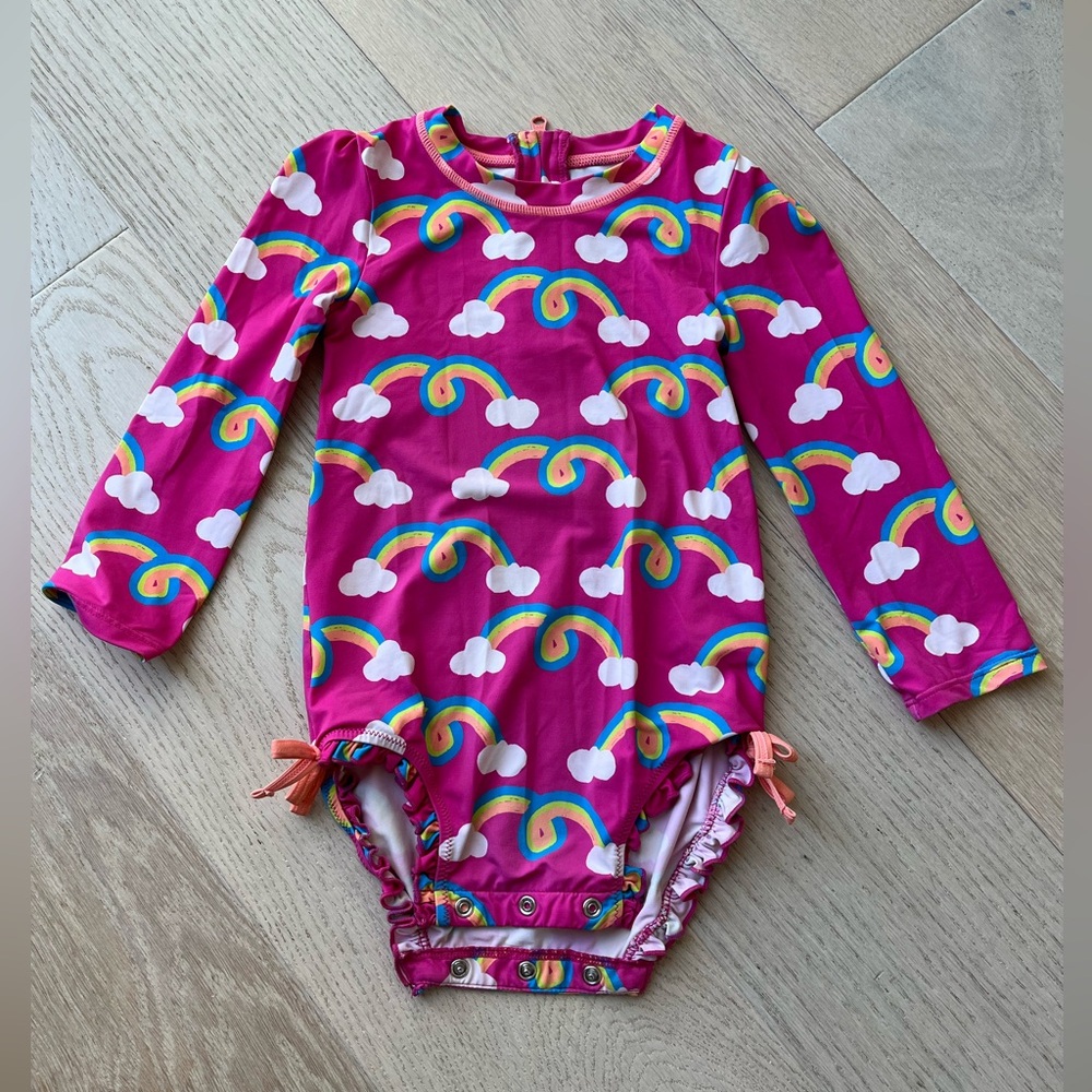 Hatley girls toddler rainbow rashguard